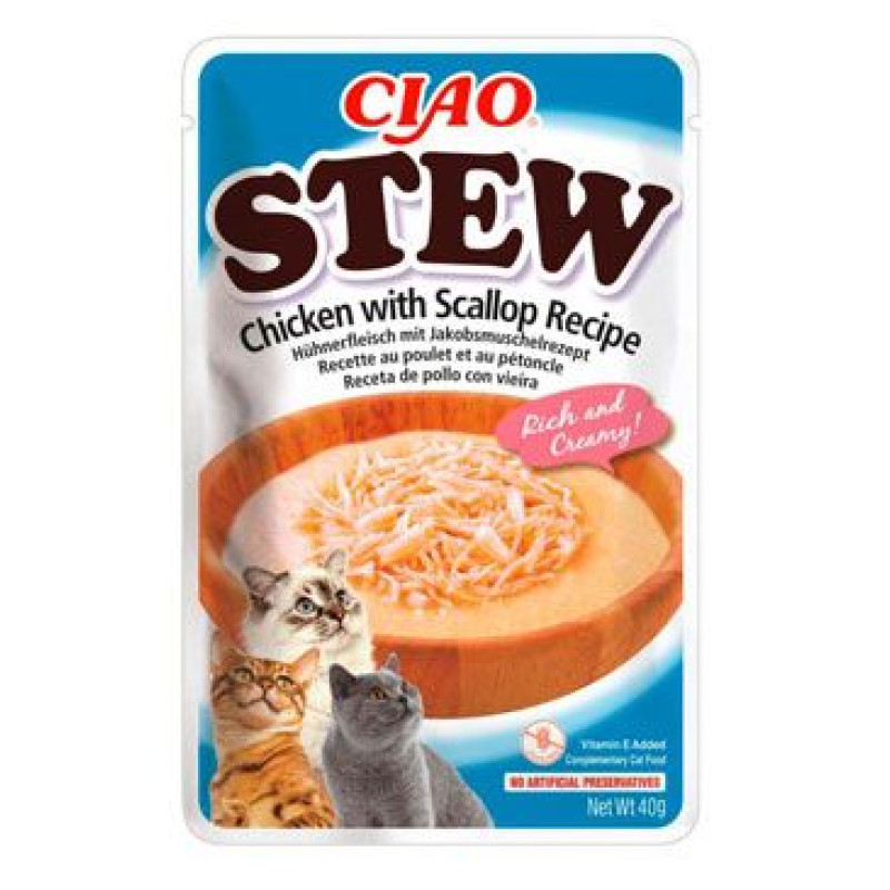 Churu Cat CIAO Stew Chicken with Scallop Recipe 40g