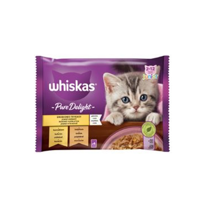 Whiskas kaps. Pure Delight Junior drůb. v želé 4x85g