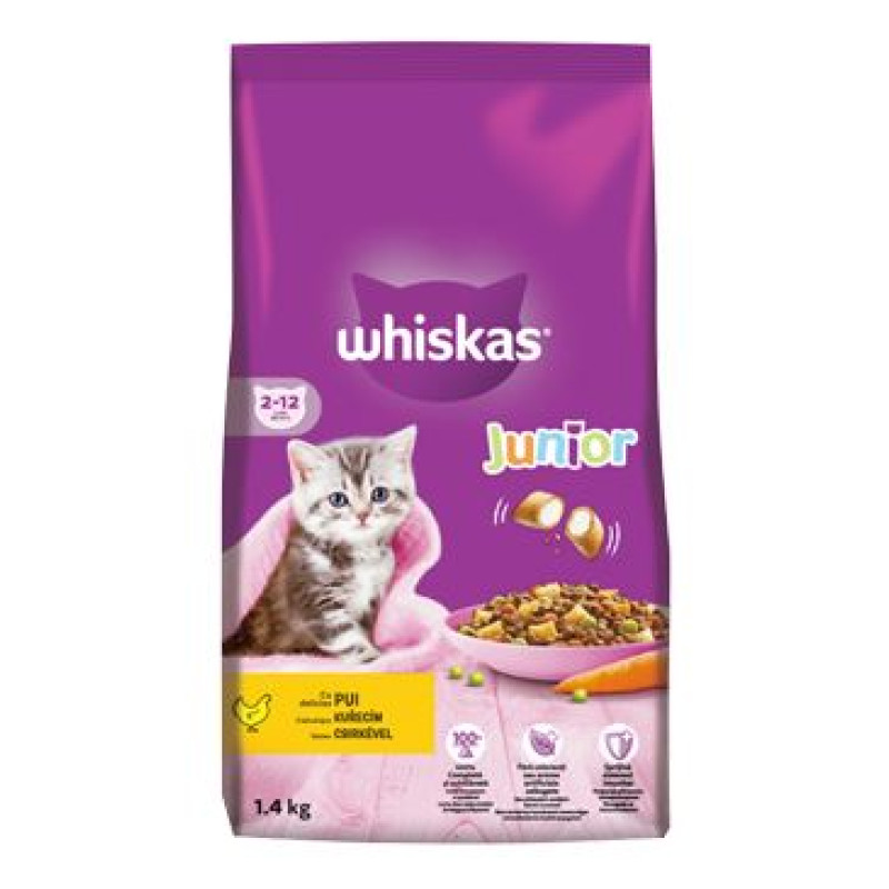 Whiskas Dry Junior s kuřecím masem 1,4kg