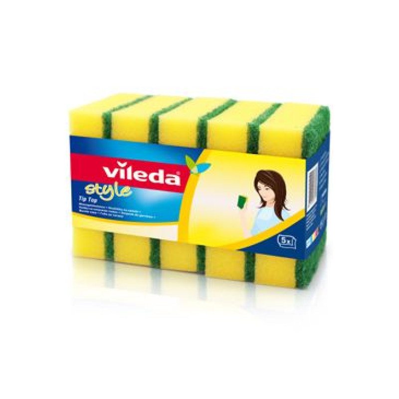 Vileda Style houbičky na nádobí Rainbow 9+1ks