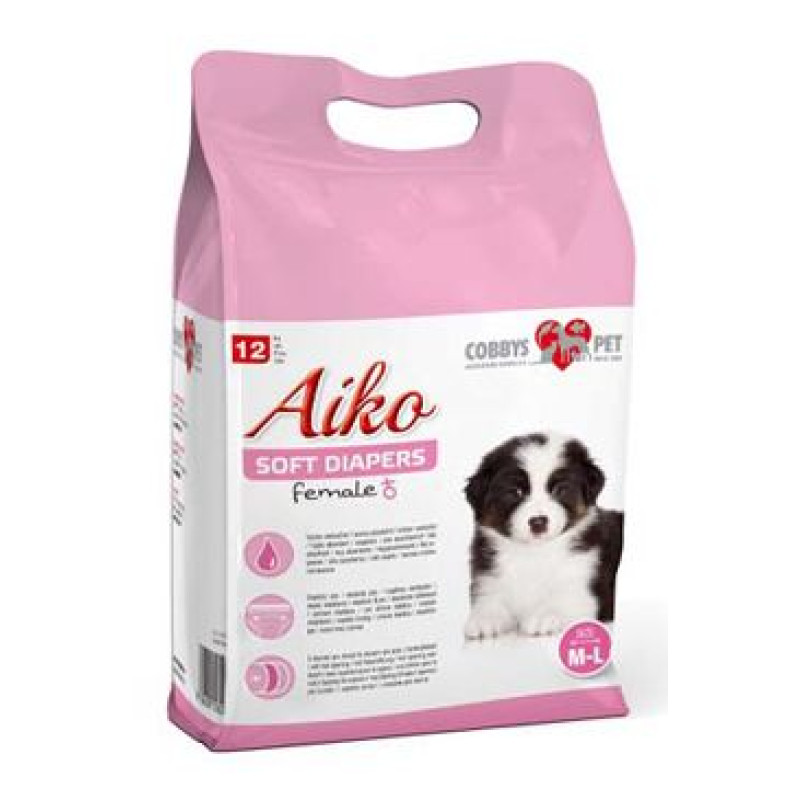 Plenky pro feny Aiko Soft Diapers M-L/36x52cm 12ks