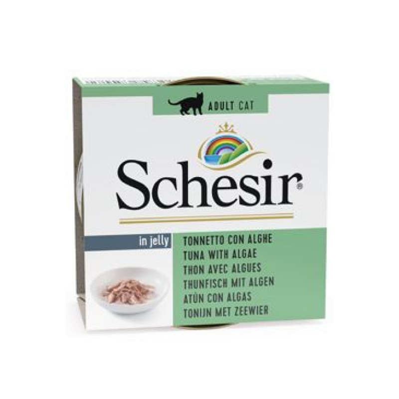 Schesir Cat konz. Adult tuňák/moř.řasy 85g