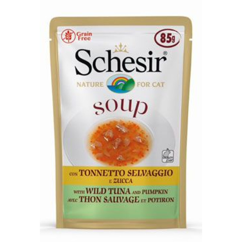 Schesir Cat kapsa Adult Soup tuňák/dýně 85g