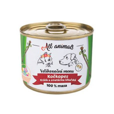 All Animals kočkopes Velikon.menu králík+smetánka 200g