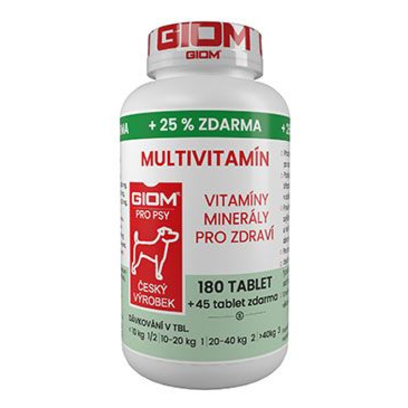 Giom S pes Multivitamín 180 tbl+25% zdarma