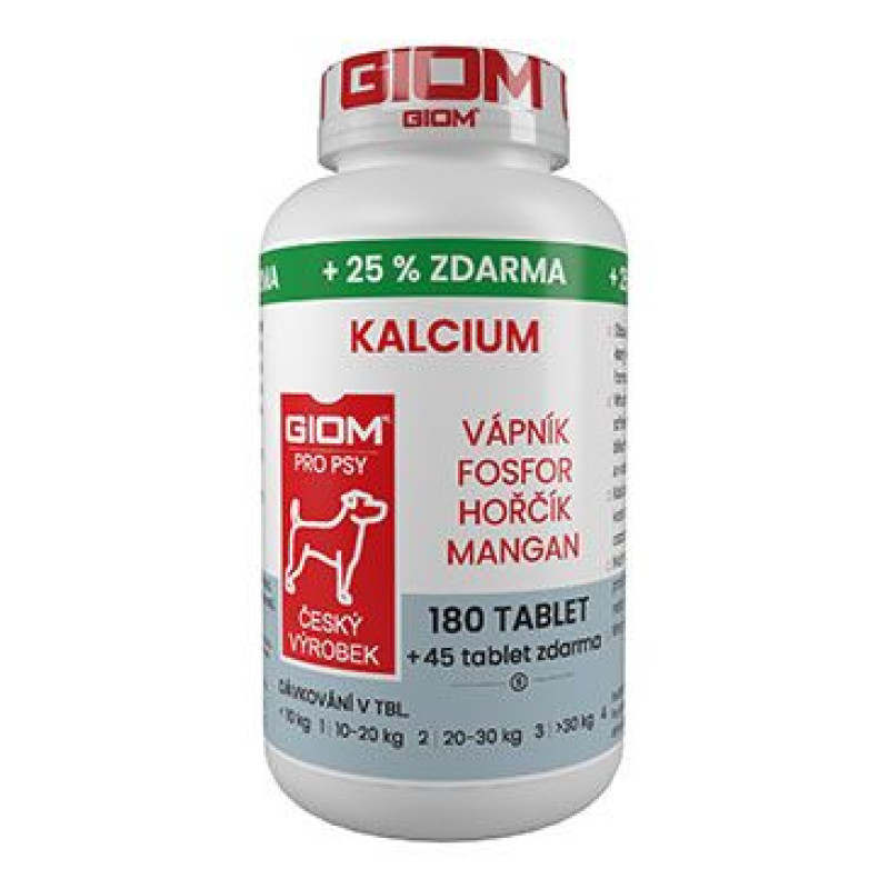 Giom S pes Kalcium 180 tbl+25% zdarma