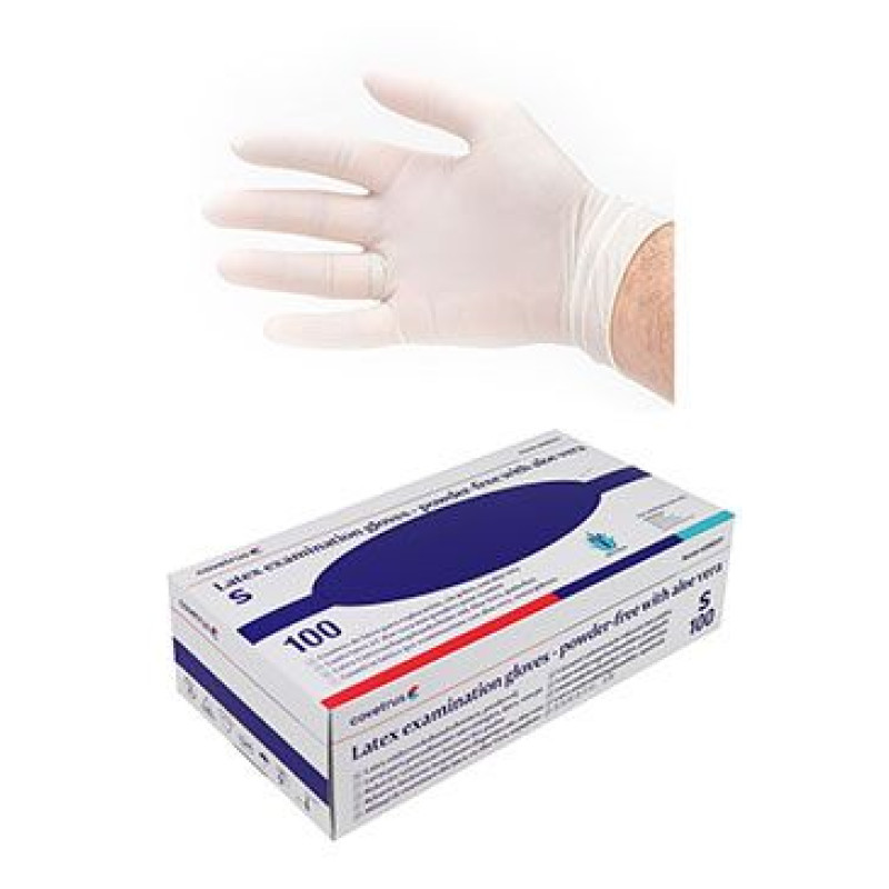 Rukavice nest.vyš.CVET latex S/100ks bez pudru,aloe