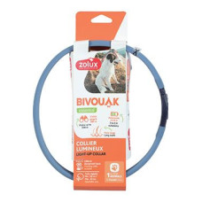 Obojek LED velký BIVOUAK 30-60cm USB modrá Zolux