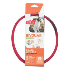Obojek LED velký BIVOUAK 30-60cm USB červená Zolux