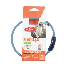 Obojek LED malý BIVOUAK 20-40cm USB modrá Zolux