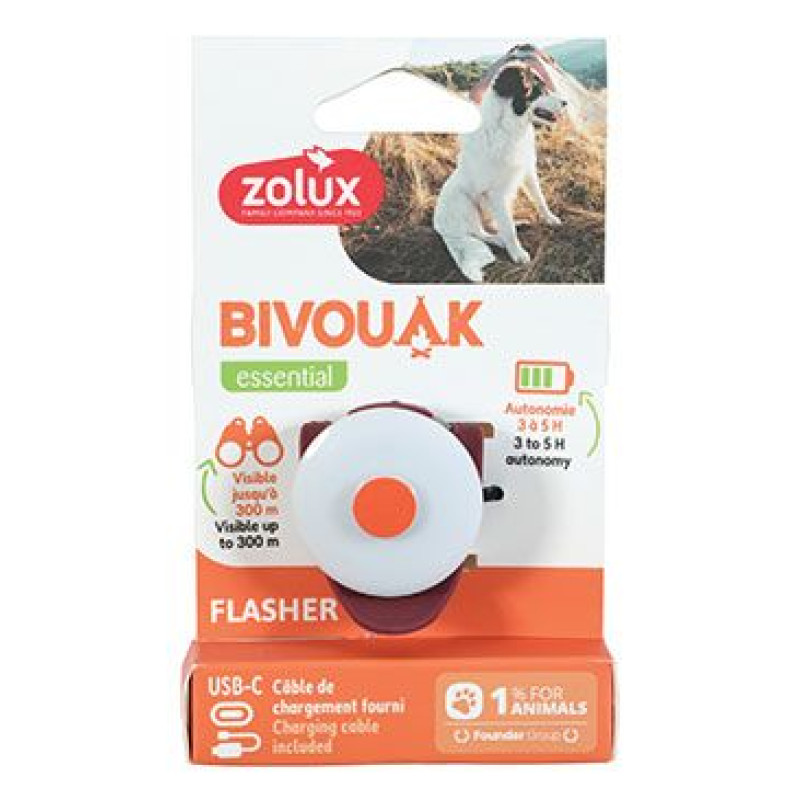 Světýlko blikací BIVOUAK USB červená Zolux