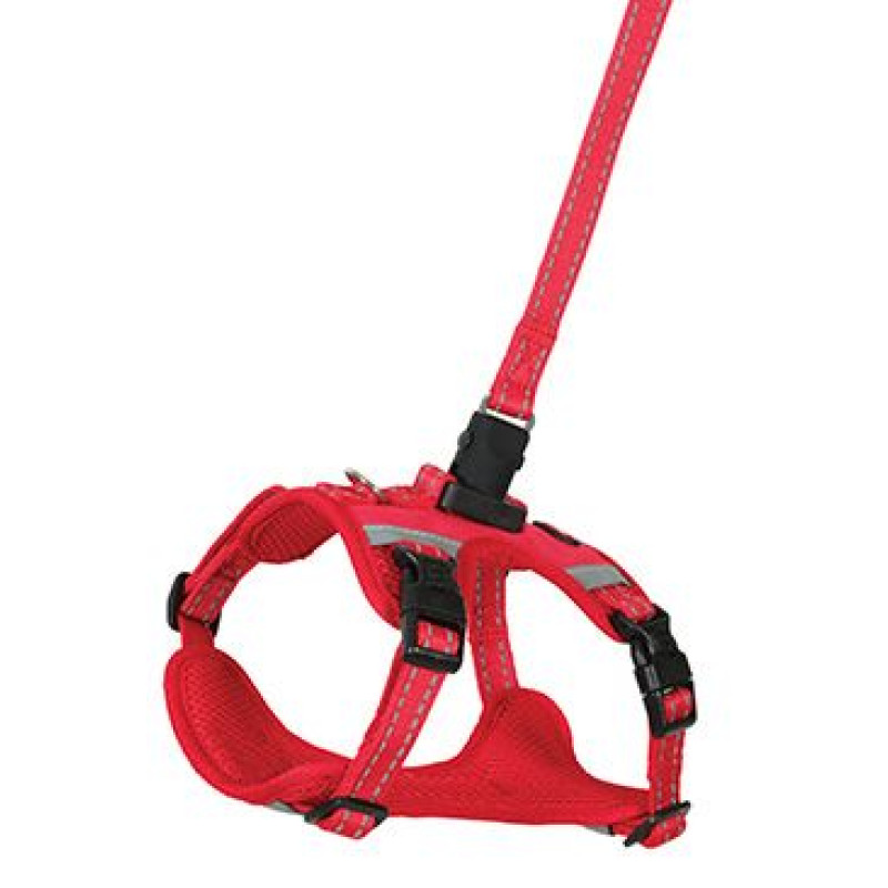 Postroj pes s vodítkem 2m CLIP&GO červená S Zolux