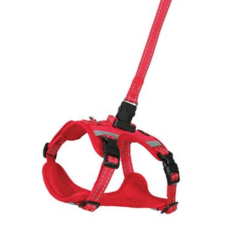 Postroj pes s vodítkem 2m CLIP&GO červená M Zolux