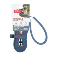 Vodítko pes BIVOUAK ploché,silik.15mm/5m modrá Zolux