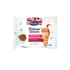 Butcher's Cat Delic.Dinners kuř+ját/kuř+hov kaps4x100g