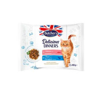 Butcher's Cat Delic.Dinners losos/pstruh kapsa 4x100g