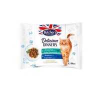 Butcher's Cat Delic.Dinners moř.ryby/treska kaps4x100g
