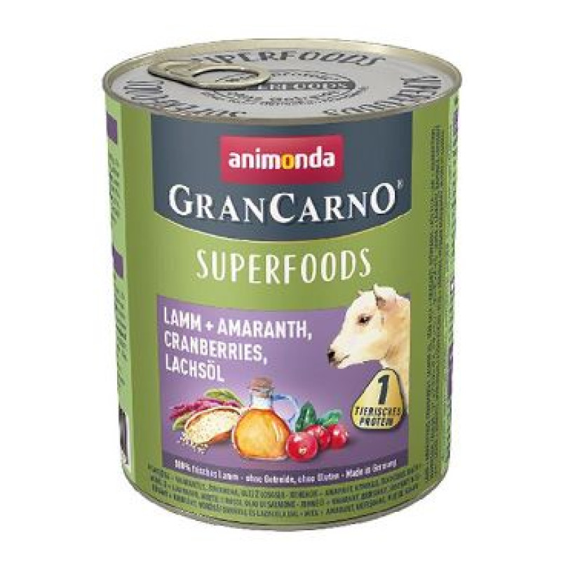 Animonda pes GRANCARNO konz. Superfoods jehněčí 800g