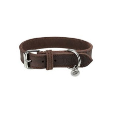 Obojek kožený Rustic L 48-56cm/25mm tm.hnědý TR