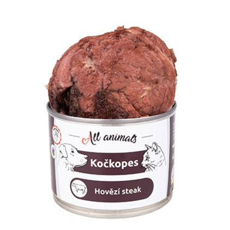 All Animals kočkopes Steak z hovězí svaloviny 200g