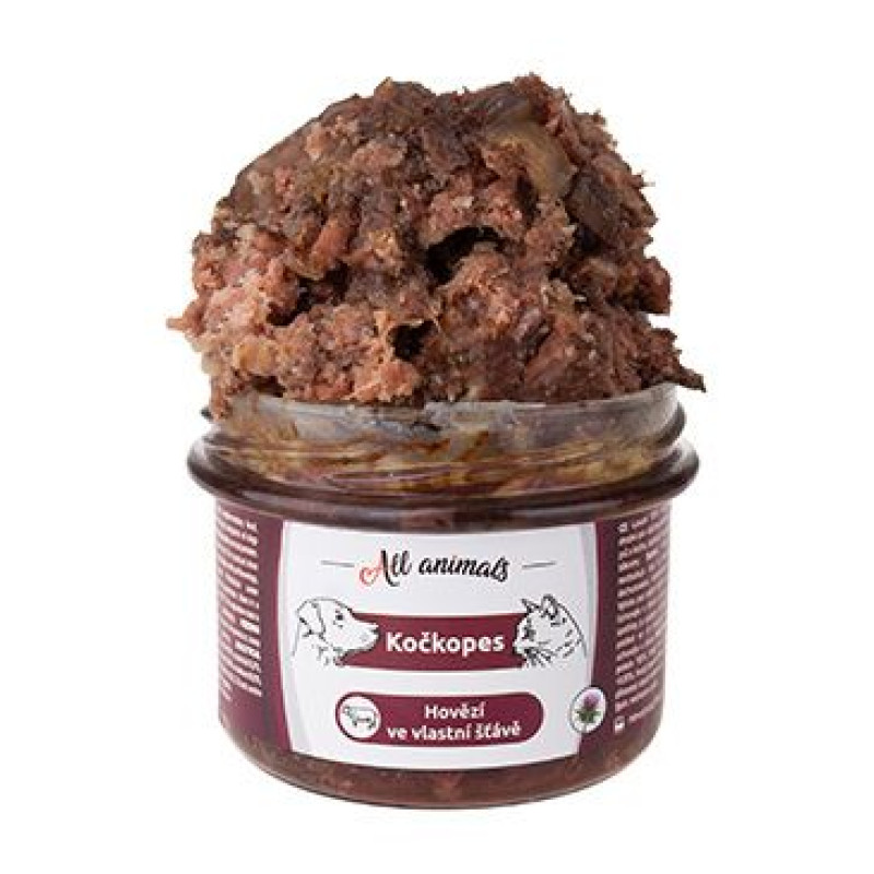All Animals kočkopes sklo Hovězí ve vlastní šťávě 200g