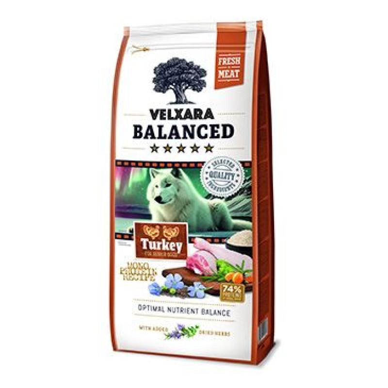 Velxara Balanced FM Dog Senior Monoprot.Turk&Rice 12kg