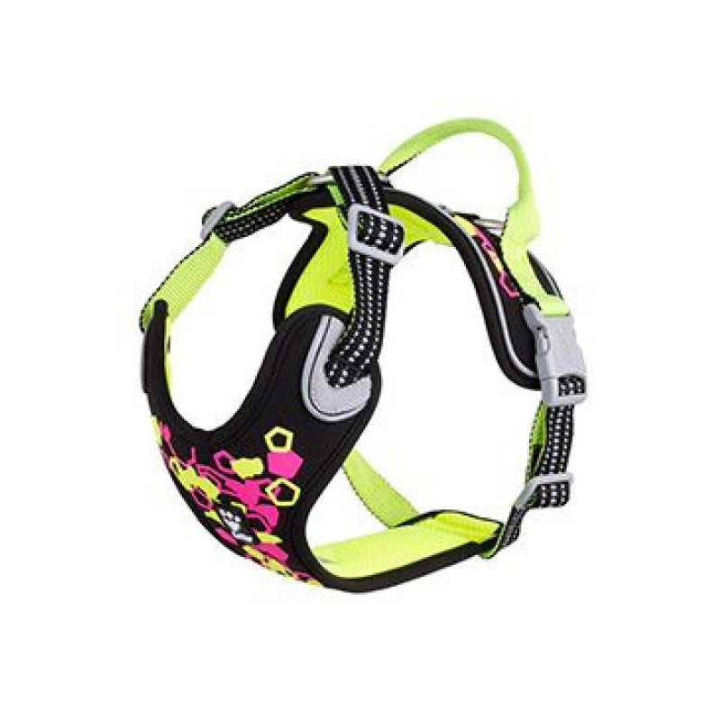 Postroj Hurtta Weekend Warr.Neon II lékořicový 55-70