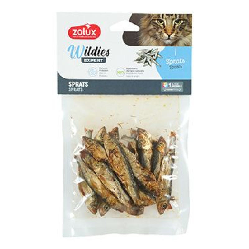 Pochoutka WILDIES šproty celé sušené 50g Zolux