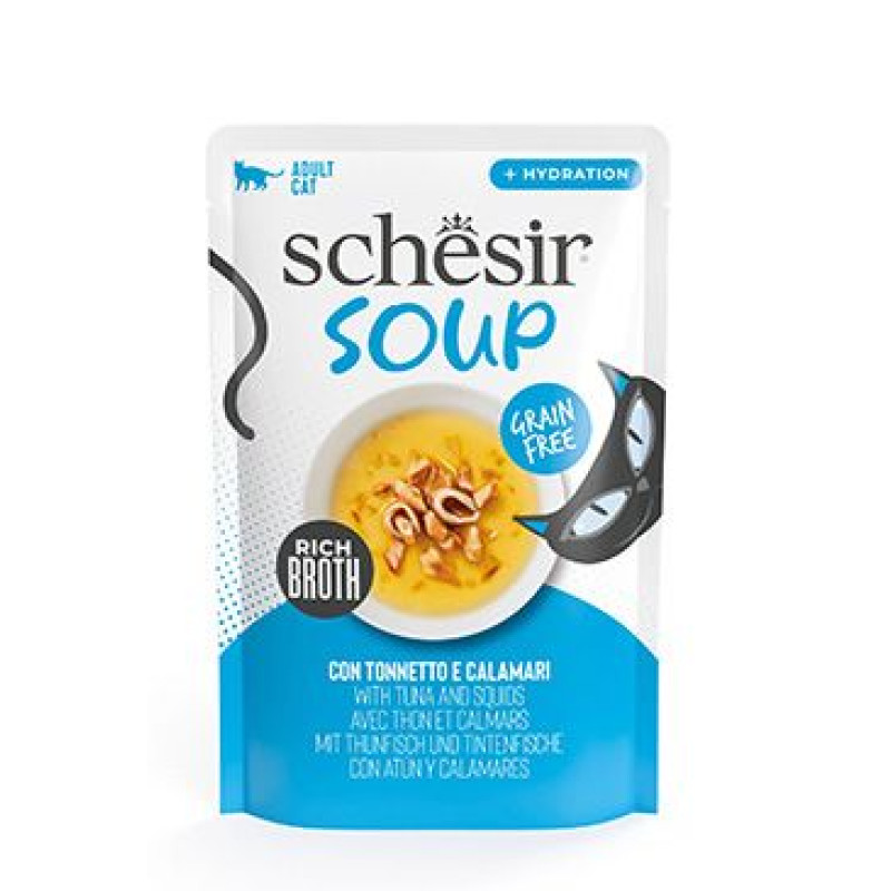 Schesir Cat kapsa Adult Soup tuňák/oliheň 40g