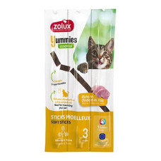 Pochoutka kočka YUMMIES krůtí a játra 3ks Zolux