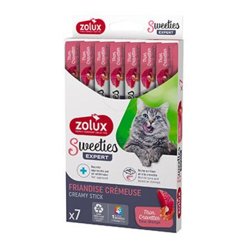 Pochoutka kočka SWEETIES tuňák a krevety 7ks Zolux