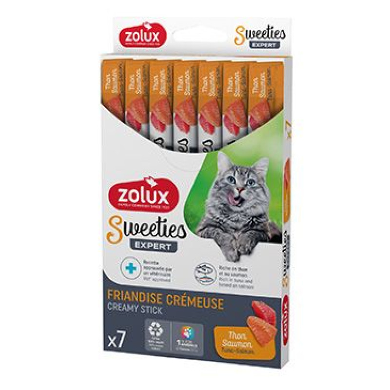 Pochoutka kočka SWEETIES tuňák a losos 7ks Zolux