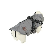 Obleček bunda pro psy S POSTROJEM černošedá 20cm Zolux