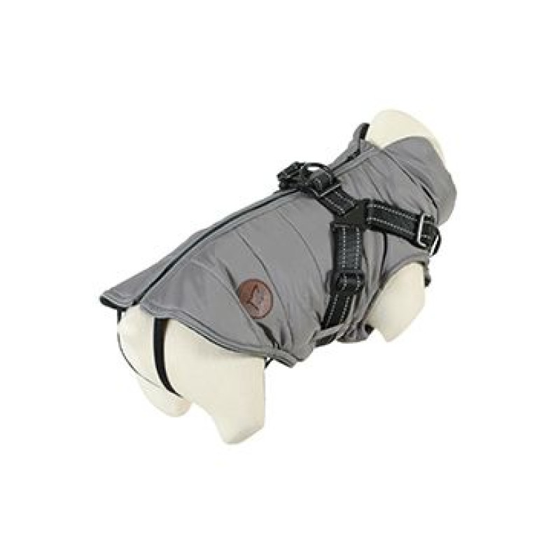 Obleček bunda pro psy S POSTROJEM černošedá 35cm Zolux