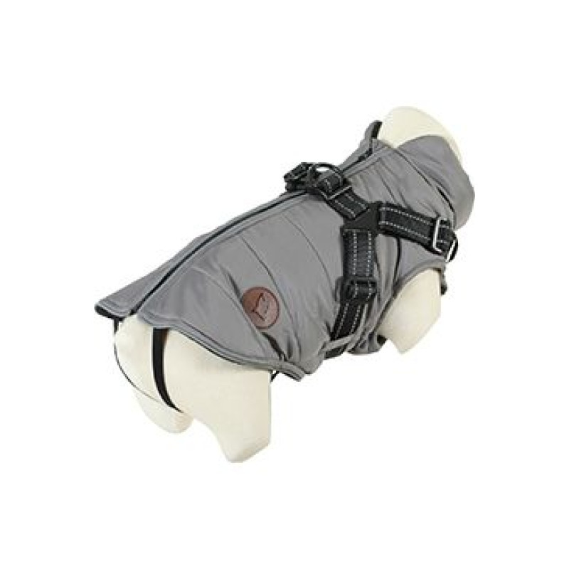 Obleček bunda pro psy S POSTROJEM černošedá 40cm Zolux