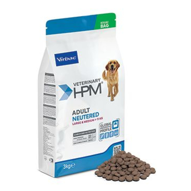 VET HPM Adult Dog Neutered Large & Medium 3kg NEW
