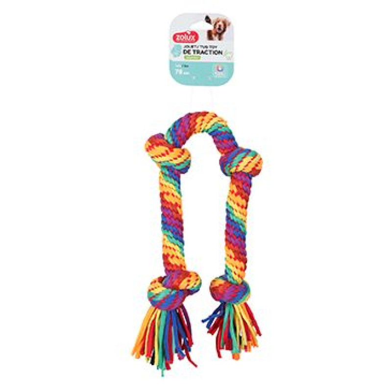 Hračka pes RAINBOW 4 Uzly 78cm Zolux