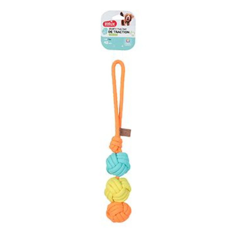 Hračka pes TWIST 3 Míčky na laně 42cm Zolux