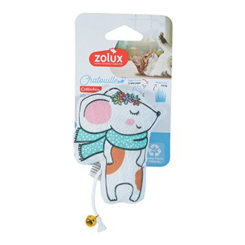 Hračka kočka CHATOUILLE Myška s věnečkem Zolux