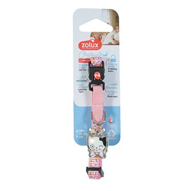 Obojek kočka CHATOUILLE s přívěskem růžová Zolux