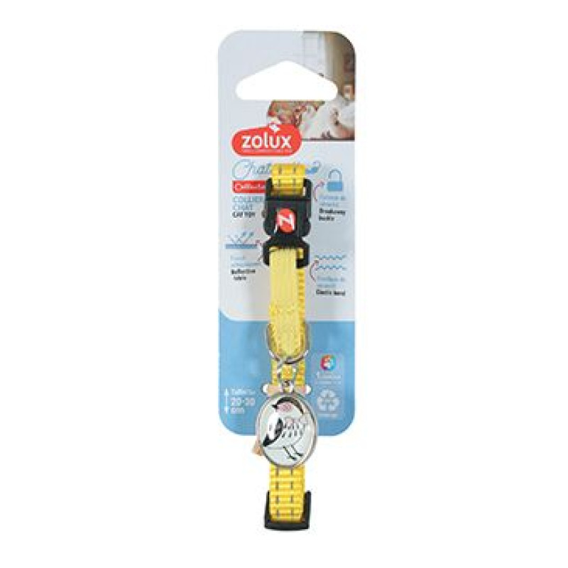 Obojek kočka CHATOUILLE s přívěskem žlutá Zolux