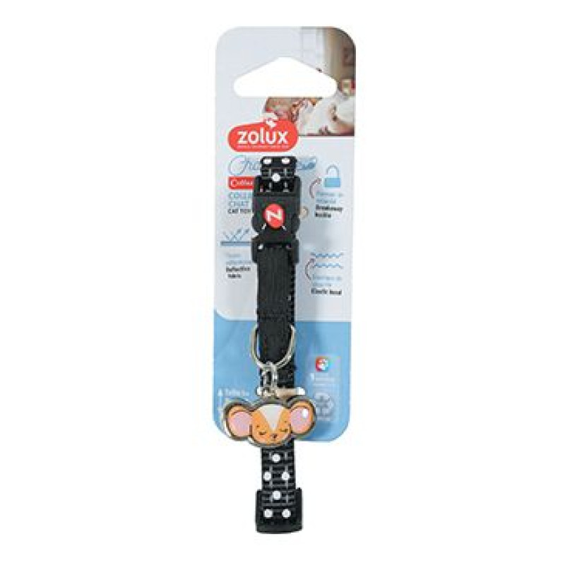 Obojek kočka CHATOUILLE s přívěskem černá Zolux