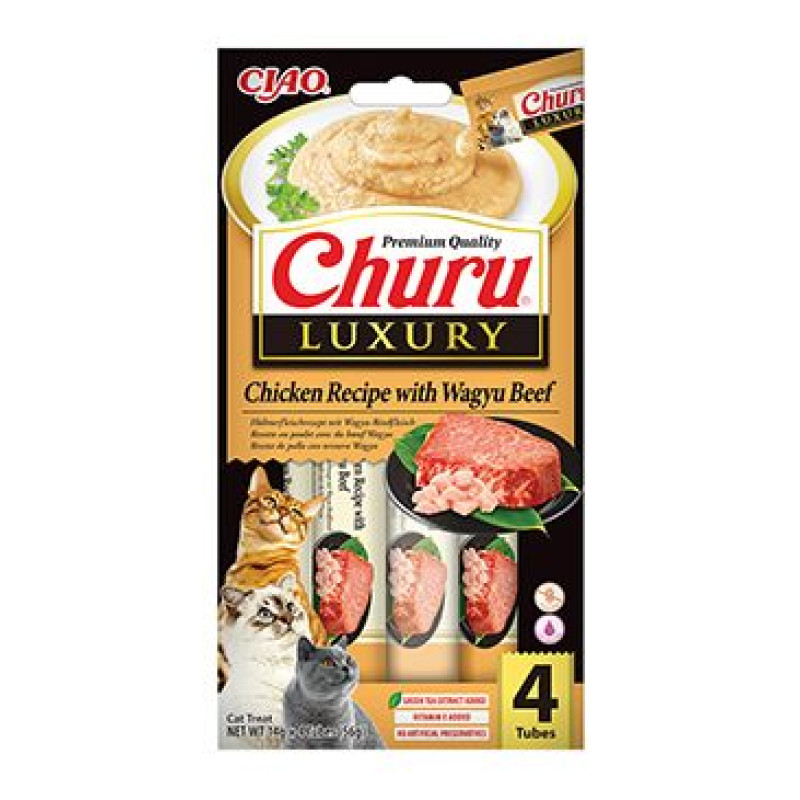 Churu Cat Luxury Chicken Recipe with Wagyu Beef 4x14g