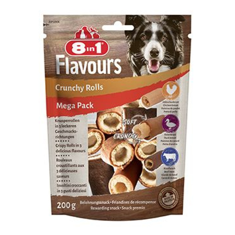 Pochoutka 8in1 Flavours Crunchy Rolls 200g MEGA PACK