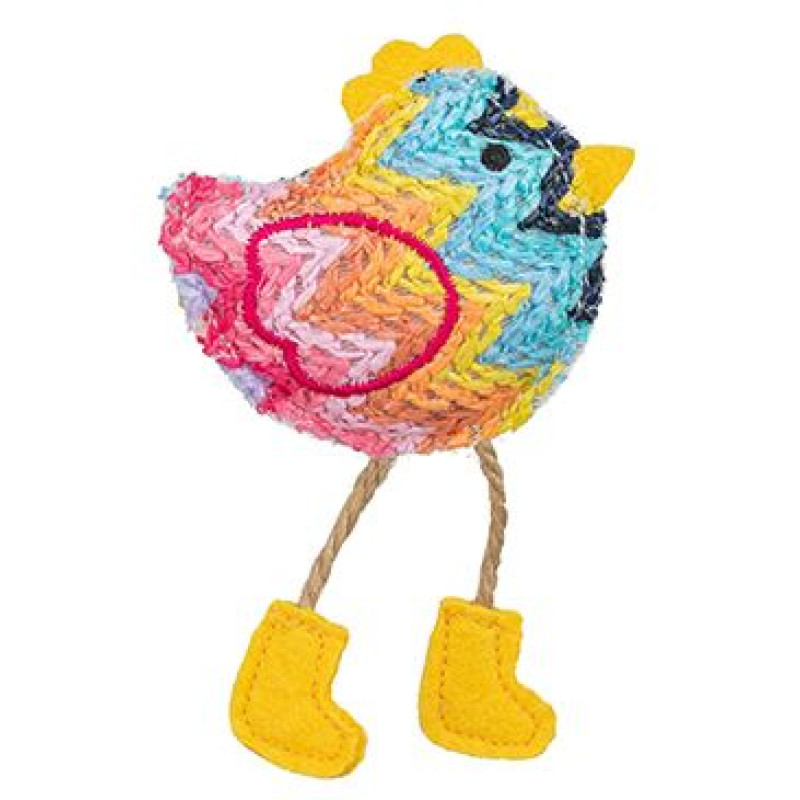 Hračka kočka Kuřátko s catnipem, polyester 11cm TR