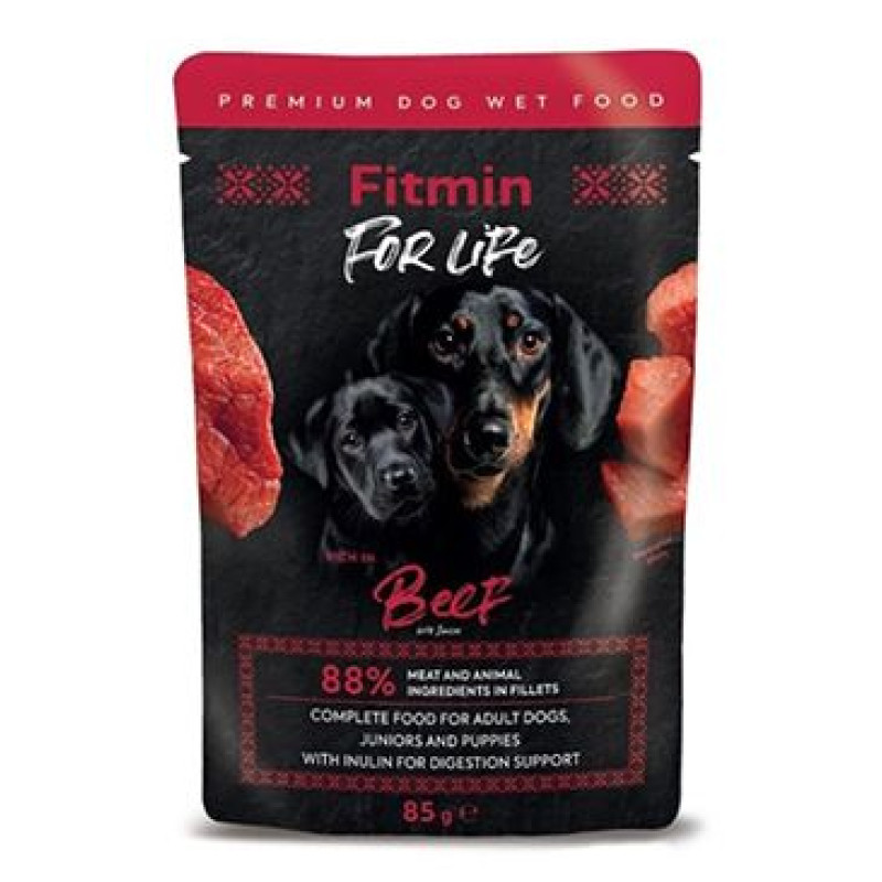 Fitmin For Life dog Hovězí s inulinem kapsa 85g
