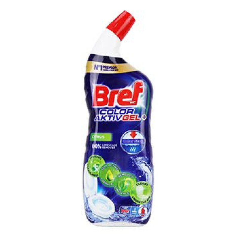 Wc čistič Bref Excellence Color Aktiv+ Citrus gel700ml