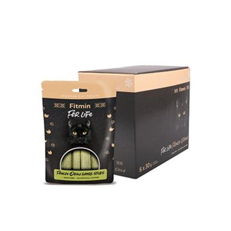 Fitmin FL cat poch. Mraz.suš.tyčinky s koč.tráv.6x30g