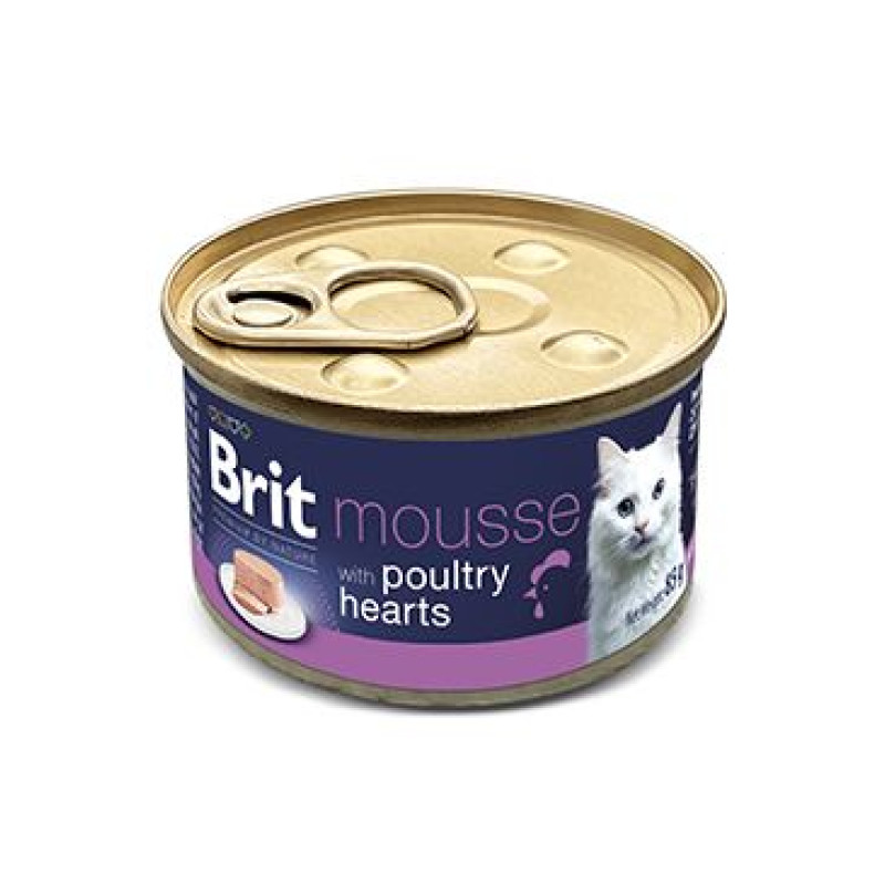 Brit Premium Cat by Nature Mousse Poultry hearts 85g