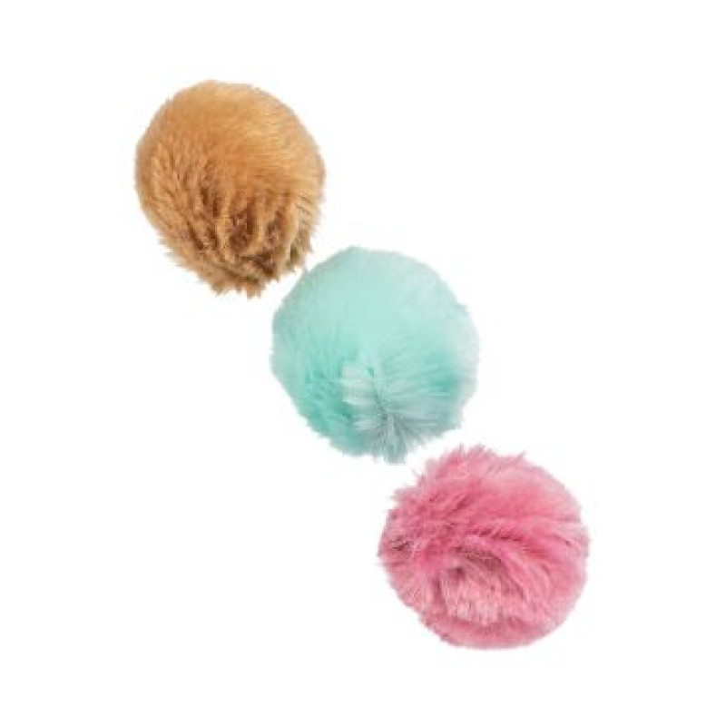 Hračka kočka Kožešinová kulička s catnipem 3cm TR